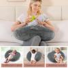 JOVELL Nursing Pillow, Ergonomic Multifunctional Pillow for Mothers, Extra-Wide with Handle and Removable Velvet Cover, Gray view 4