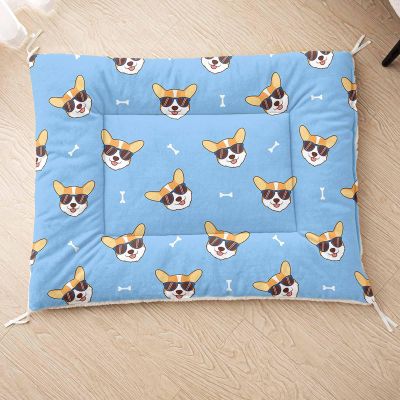 HOSIMA Dog Bed, Washable Pet Mat with Cartoon Dog Print, Double-Sided Sheepskin Underside, AG055 S