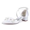 Women's Pointed-Toe Satin Bridal Shoes, White, EU 43 view 1