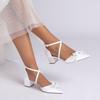 Women's Pointed-Toe Satin Bridal Shoes, White, EU 43 view 2