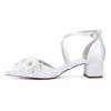 Women's Pointed-Toe Satin Bridal Shoes, White, EU 43 view 4