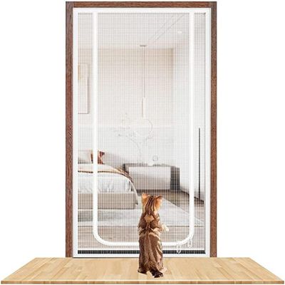 ZUYINBULUO Cat Door Screen, Scratch-Resistant Mesh, 100 x 210 cm