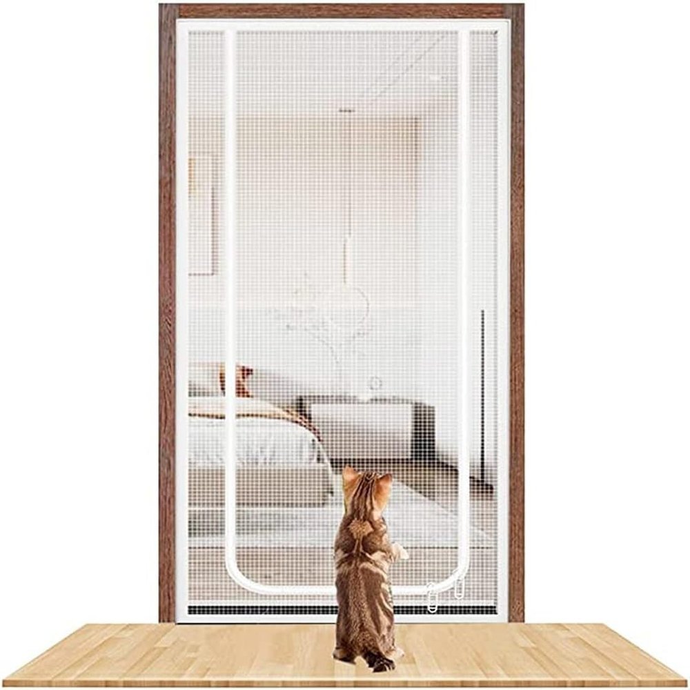 ZUYINBULUO Cat Door Screen, Scratch-Resistant Mesh, 100 x 210 cm