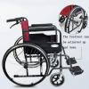 WLH Alexanders Folding Transport Wheelchair with Full-Length Arms and Safety Belts, Travel Chair for Adults and Seniors, Supports up to 200 lb view 3