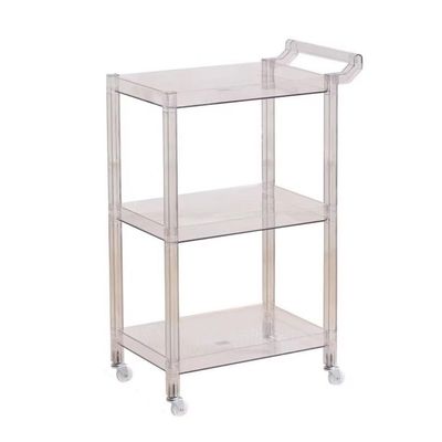 3-Tier Acrylic Rolling Cart with Wheels