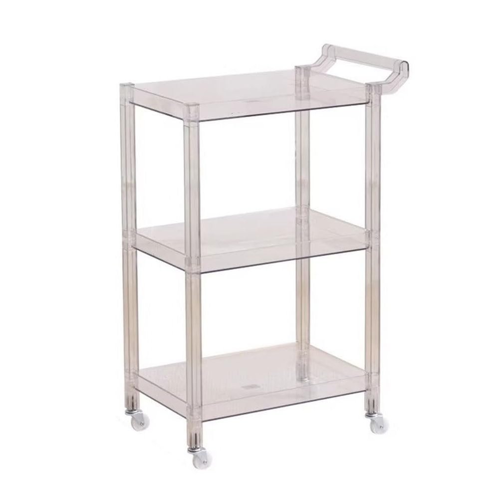 3-Tier Acrylic Rolling Cart with Wheels