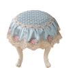 GOXQIT 2-Pack Luxury Round Stool Covers, Removable, Blue, 45 cm Diameter view 1