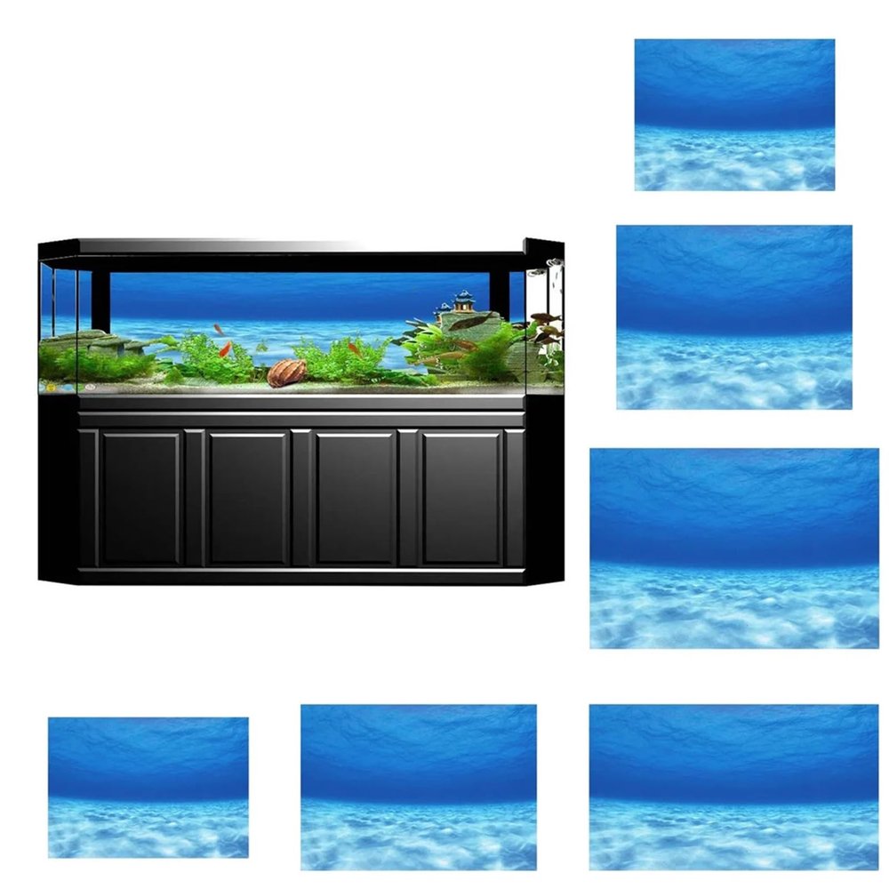 FJOADNVM 3D HD Aquarium Background Sticker, Underwater Ocean Scene, 122 x 46 cm
