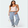 Acrawnni Y2K Backless Crop Top for Women, Sleeveless Floral Print Cropped Tank Top, Summer Camisole Streetwear, A-White, L view 2