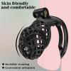G-2.0 Male Chastity Cage with 4 Testicle Rings, Auxiliary Strap and Cock Cage, Black, M view 4