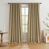 HANGEENGS 1-Piece Blackout Curtain, Linen Look, Thermal Insulating, Light Blue, 255 x 90 cm (W x H) view 1