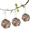 BUGUUYO 3-Piece Spherical Nesting Material with Cotton for Parrots and Hummingbirds, for Garden and Home view 4