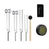 Fuhjythy Tuning Fork Healing Set, 128 Hz, 136.1 Hz, 256 Hz, 384 Hz, with Hockey Puck Activator view 1