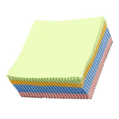 GANAZONO 100-Pack Knitted Microfiber Glasses Cleaning Cloths, 10 x 10 cm