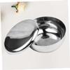 PACKOVE Stainless Steel Shaving Bowl with Lid view 3