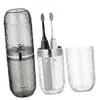 UTHCLO 2-Piece Toothbrush Holder Travel Toothbrush Case with Lid, Portable Toothbrush Box for Home and Travel, Stylish Glacier Pattern view 1