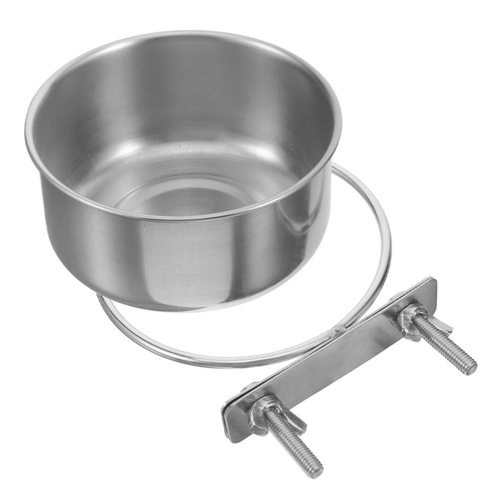 Abaodam Adjustable Stainless Steel Bird Food and Water Bowls