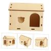 Supvox DIY Hamster Hideout, Small Beige Hamster House view 3