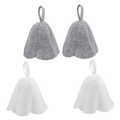 4-Pack Felt Sauna Hats, Water-Absorbent, for Bath and Sauna