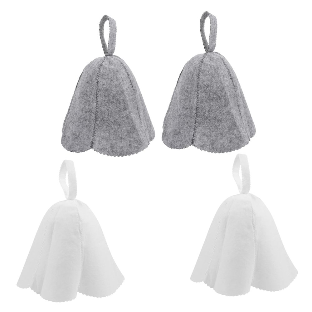 4-Pack Felt Sauna Hats, Water-Absorbent, for Bath and Sauna