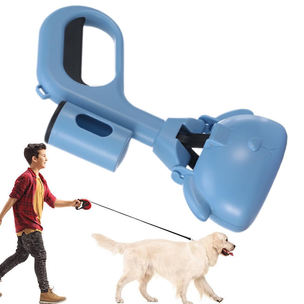 Durable Poop Scooper with Bag Attachment, Easy-Clean Cat Litter Shovel