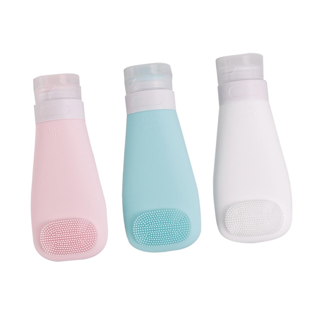 VALICLUD 3-Pack 90 ml Refillable Silicone Shampoo Bottles