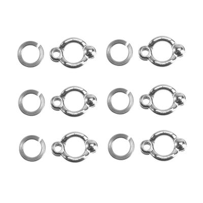 DINHEAROM Parrot Foot Rings, 6-Piece U-Shaped Stainless Steel Rings, Silver, Non-Slip, for Bird Training and Cage Accessories