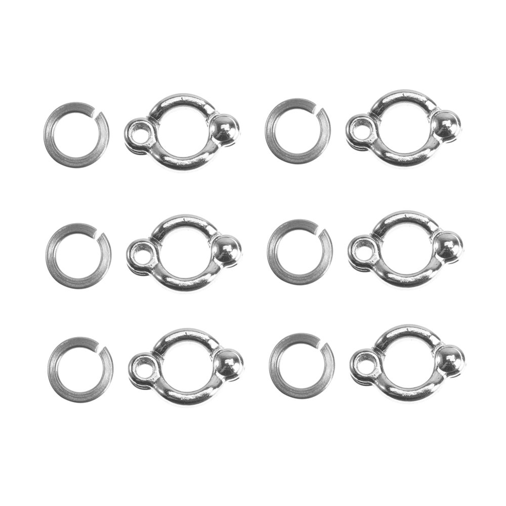 DINHEAROM Parrot Foot Rings, 6-Piece U-Shaped Stainless Steel Rings, Silver, Non-Slip, for Bird Training and Cage Accessories