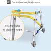 Yihanghang Children's Walker with Wheels, Lightweight Foldable Height-Adjustable Aluminum Walker, Anti-Backward Grip, Small view 4