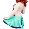 YGZHANYUANOKU Sleeveless Backless French Halter Maid Apron Dress, Shiny PVC, Black Lace Trim, Women's Cosplay Accessory, Customizable, Light Green, 6XL view 2