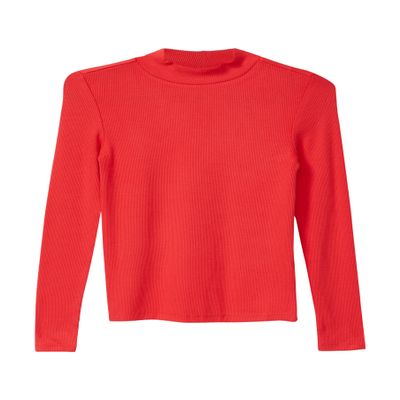 s.Oliver Ribbed Long-Sleeve Shirt with Stand-Up Collar