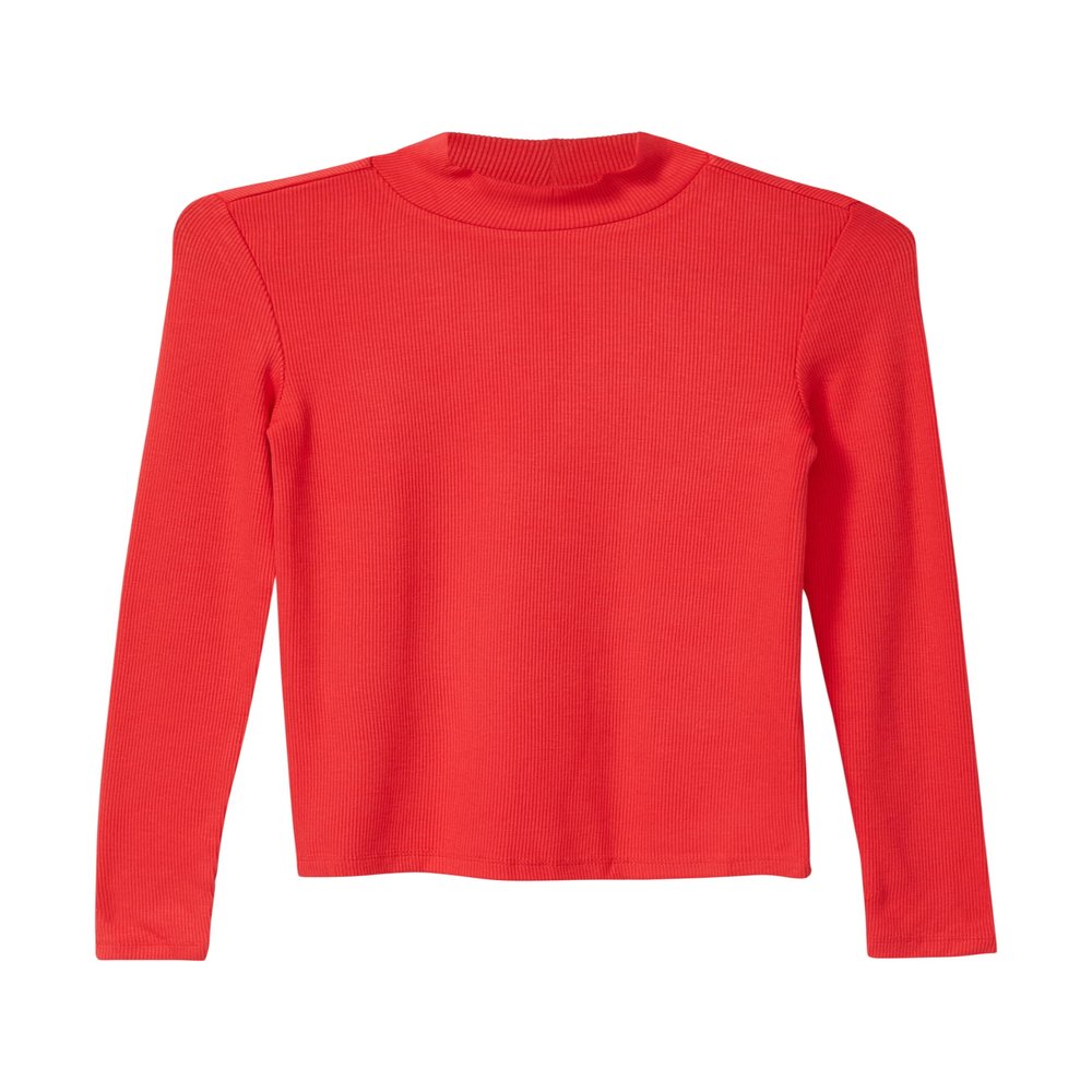 s.Oliver Ribbed Long-Sleeve Shirt with Stand-Up Collar