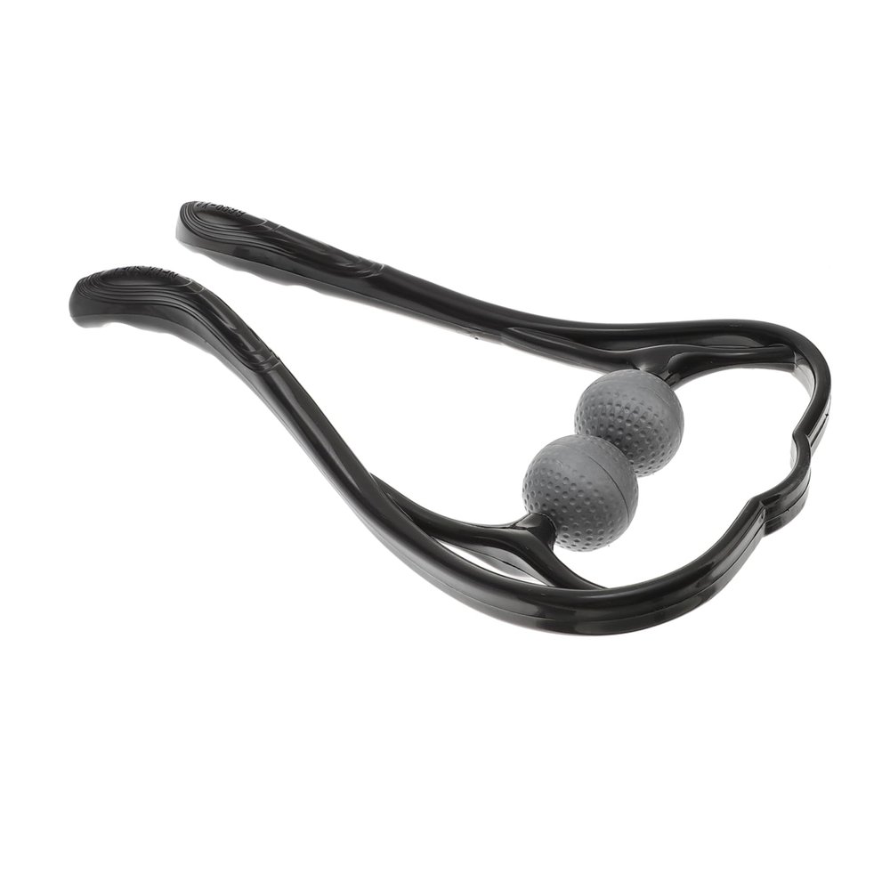 Portable Manual Neck Massager, PP and TPR, Black