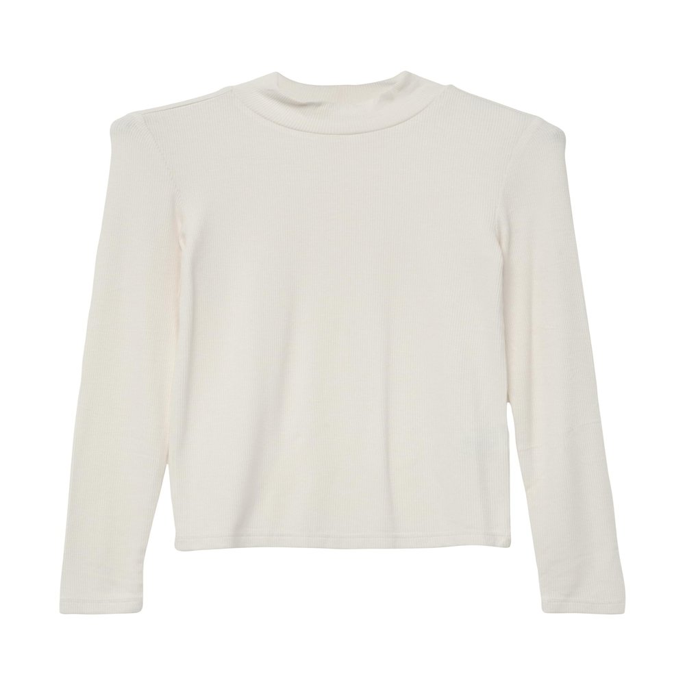 s.Oliver Junior Girls' Long-Sleeve Shirt, Ribbed Fabric, Stand Collar, Slim Fit