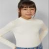 s.Oliver Junior Girls' Long-Sleeve Shirt, Ribbed Fabric, Stand Collar, Slim Fit view 2