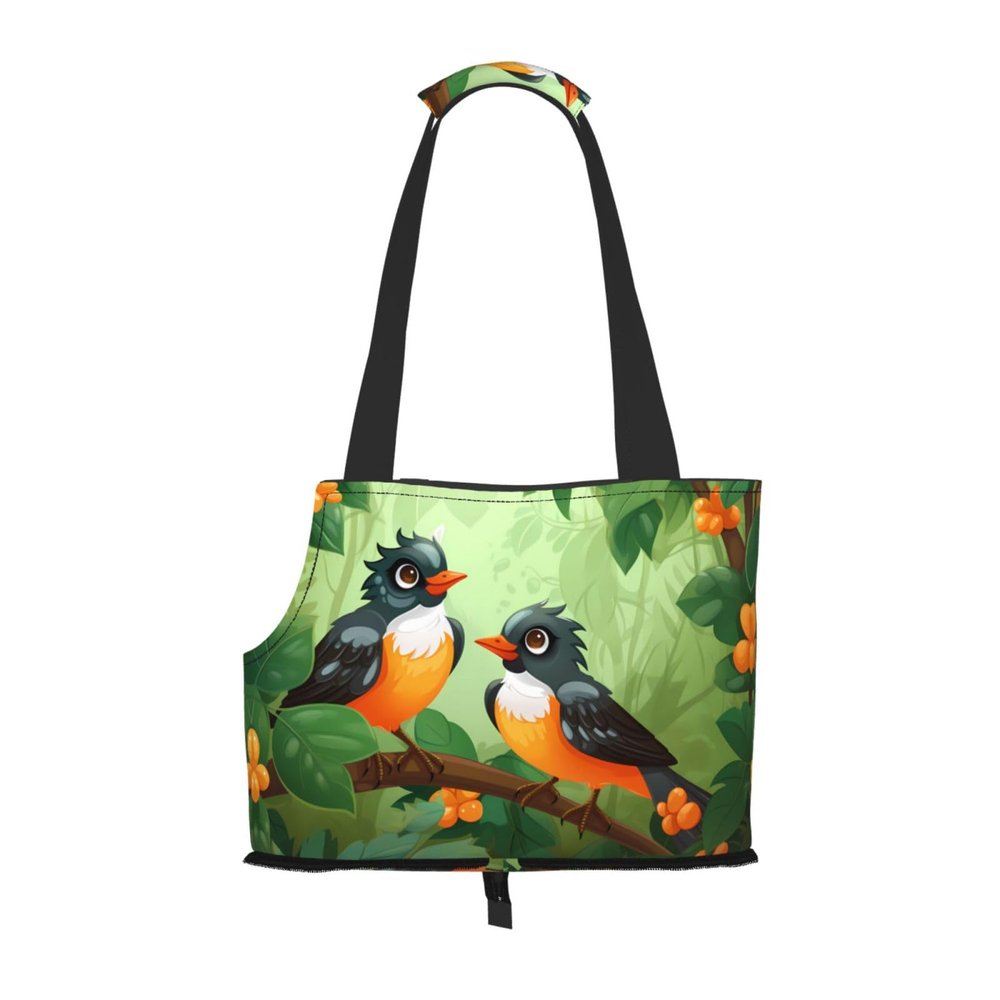 Oriole in Love Printed Pet Shoulder Bag for Small Dogs and Cats