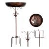Outdoor Standing Metal Bird Bath and Feeder Bowl, 29.53 x 13.19 Inches view 1