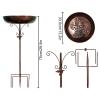 Outdoor Standing Metal Bird Bath and Feeder Bowl, 29.53 x 13.19 Inches view 2