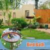 Outdoor Standing Metal Bird Bath and Feeder Bowl, 29.53 x 13.19 Inches view 3