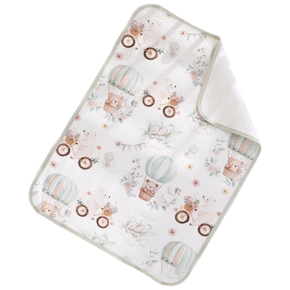 70 x 50 cm Waterproof Reusable Changing Mat, Washable Cotton, Breathable