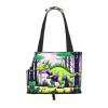 Green Dinosaur-Printed Pet Shoulder Carrier for Small Dogs and Cats view 1