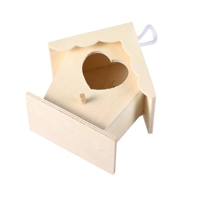 BUGUUYO Hanging Bird Nest House, Creative Decoration for Small Birds and Yellowhammers, Beige Wood
