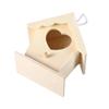 BUGUUYO Hanging Bird Nest House, Creative Decoration for Small Birds and Yellowhammers, Beige Wood view 1