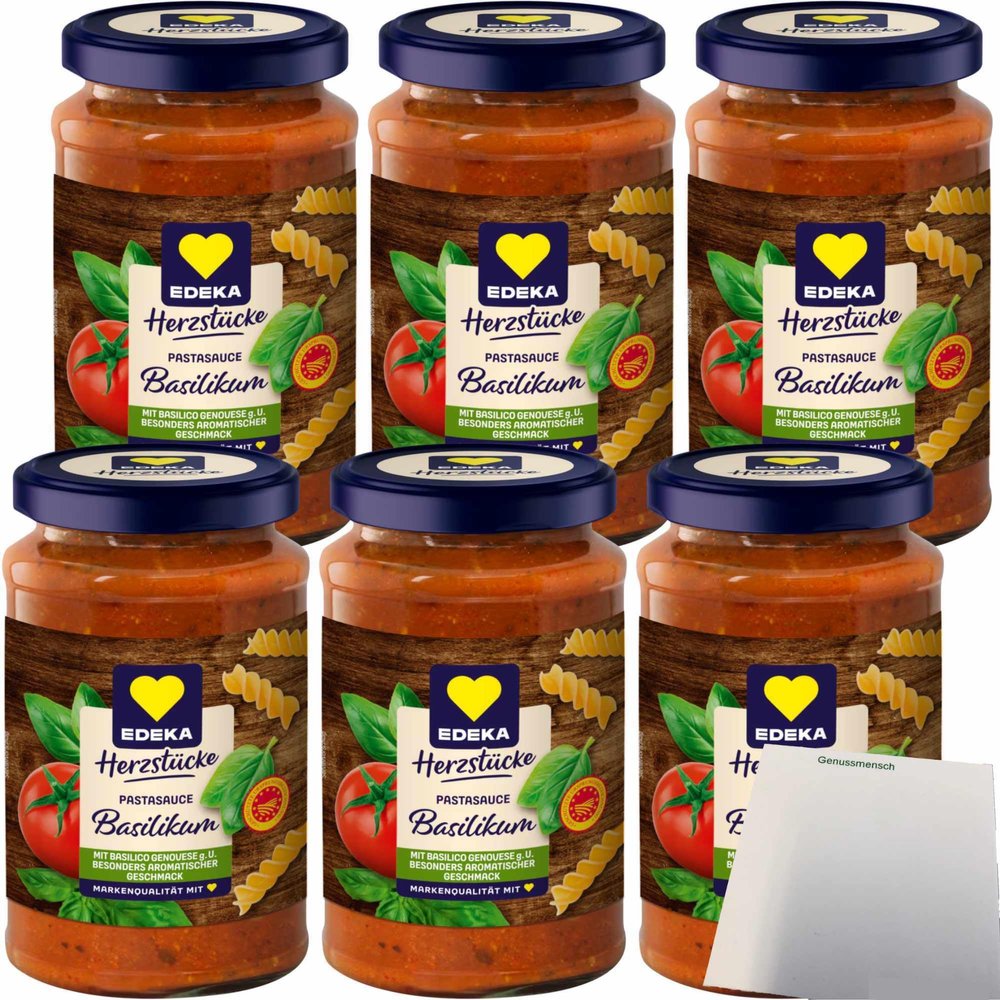 usy Bundle for EDEKA Tomato Basil Sauce, 6-Pack (6 x 350 g Jars) + usy Block