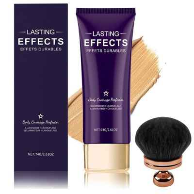 Beauty Body Coverage Perfector with Brush, 2-in-1 Body Camouflage and Illuminator
