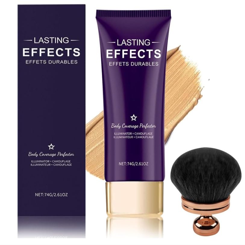 Beauty Body Coverage Perfector with Brush, 2-in-1 Body Camouflage and Illuminator