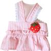 Cute Striped Dog Dress with Red Strawberry Decoration view 1