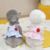 Cute Striped Dog Dress with Red Strawberry Decoration view 3