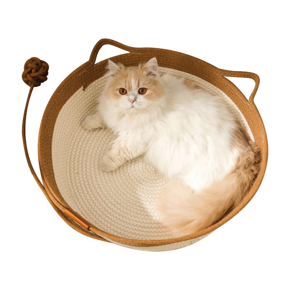 Braided Cat Bed, Breathable Cushion Nest for Furniture Protection
