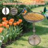 Freestanding Metal Bird Bath with Integrated Feeder view 2
